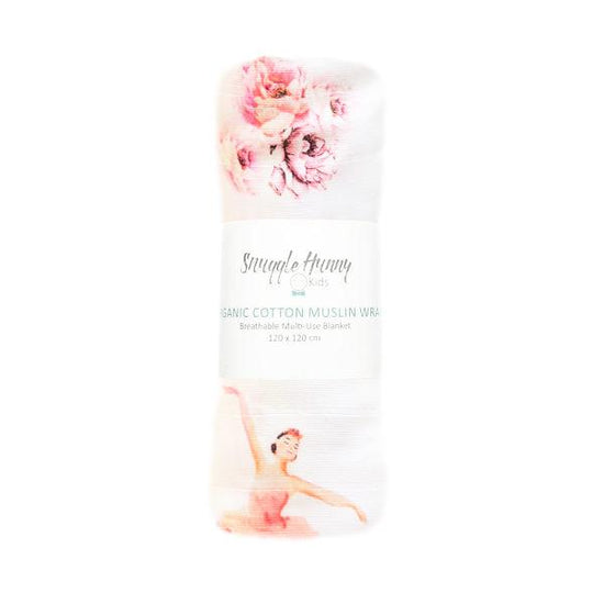 Organic Muslin wrap - Baby Swaddle - Ballerina