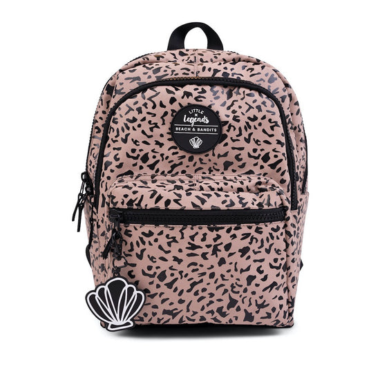 Load image into Gallery viewer, This picture shows a kids backpack in dessert shark print. Made from recycled plastic. Adjustable comfort straps. Front pocket with zip.
