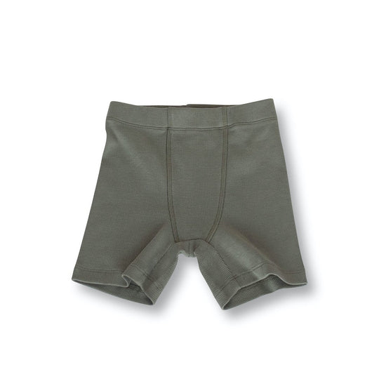Load image into Gallery viewer, A set of 2 boxer shorts from Feeēn mini made from premium organic cotton is super soft on the skin and stretchy to allow comfort. Sage and Almond, available from 3 Years to 8 years.
