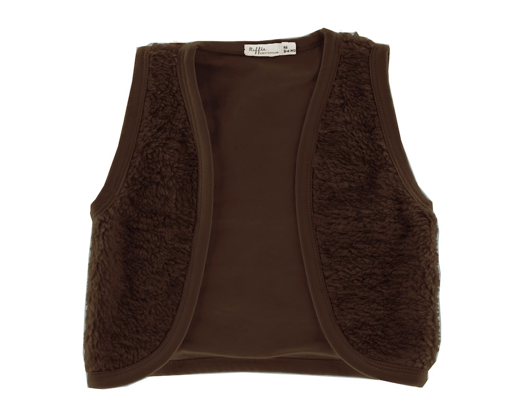 Organic Cotton Fur Vest for babies and toddlers. - Brown 